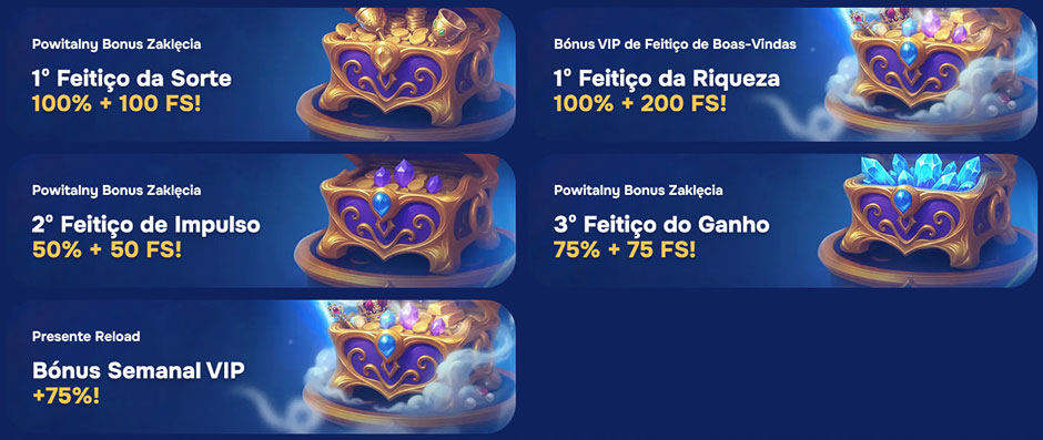 Bónus e promoções do Wizardo. 