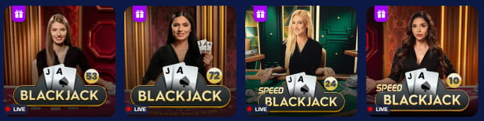 Jogar Blackjack ao vivo. 