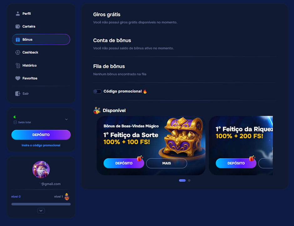 Disponível bônus perfil